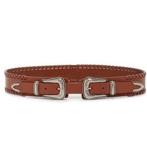 Rebecca Minkoff Brown Leather Double Buckle Belt